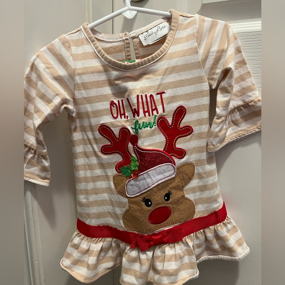 Emily Rose Festive 2-piece set with Red and Beige Accents
